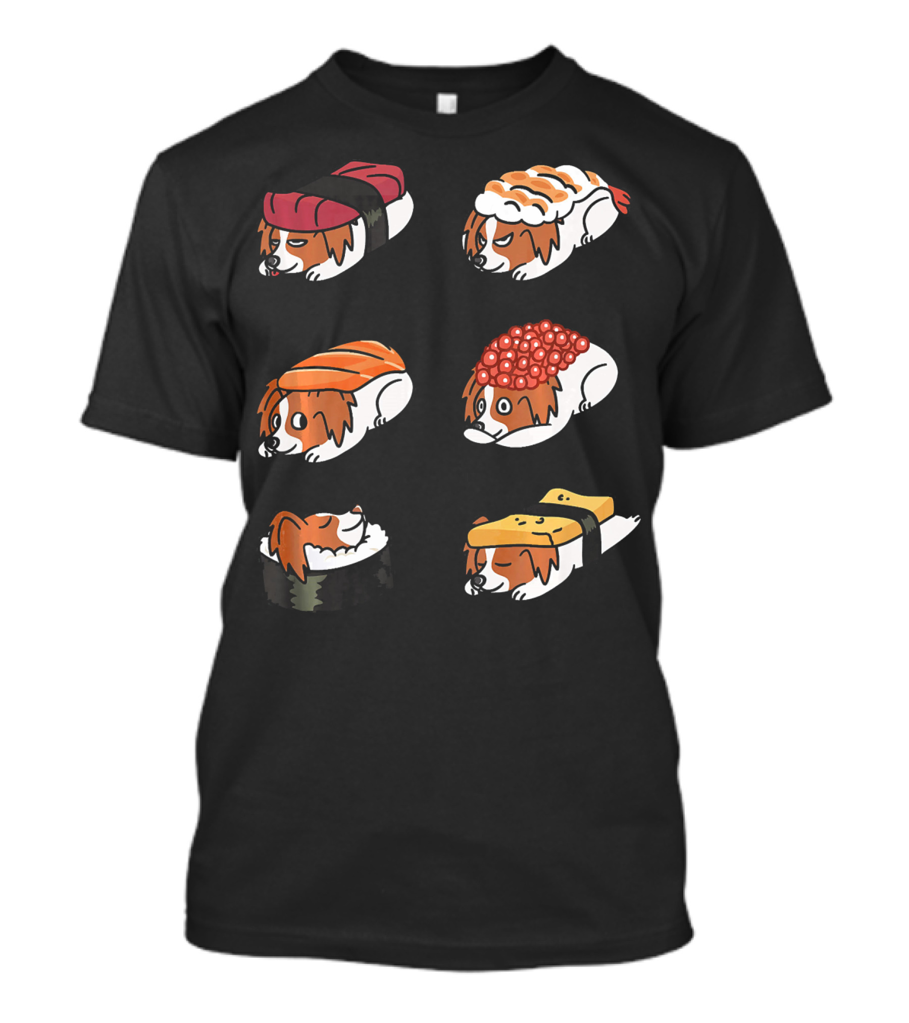 Papillon Nigiri Sushi Dog Humor Collection T-Shirt