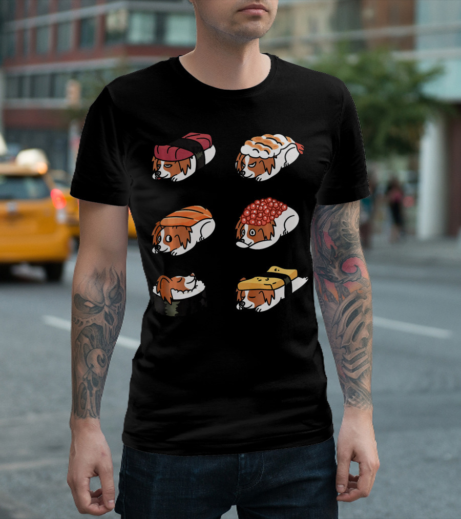 Papillon Nigiri Sushi Dog Humor Collection T-Shirt