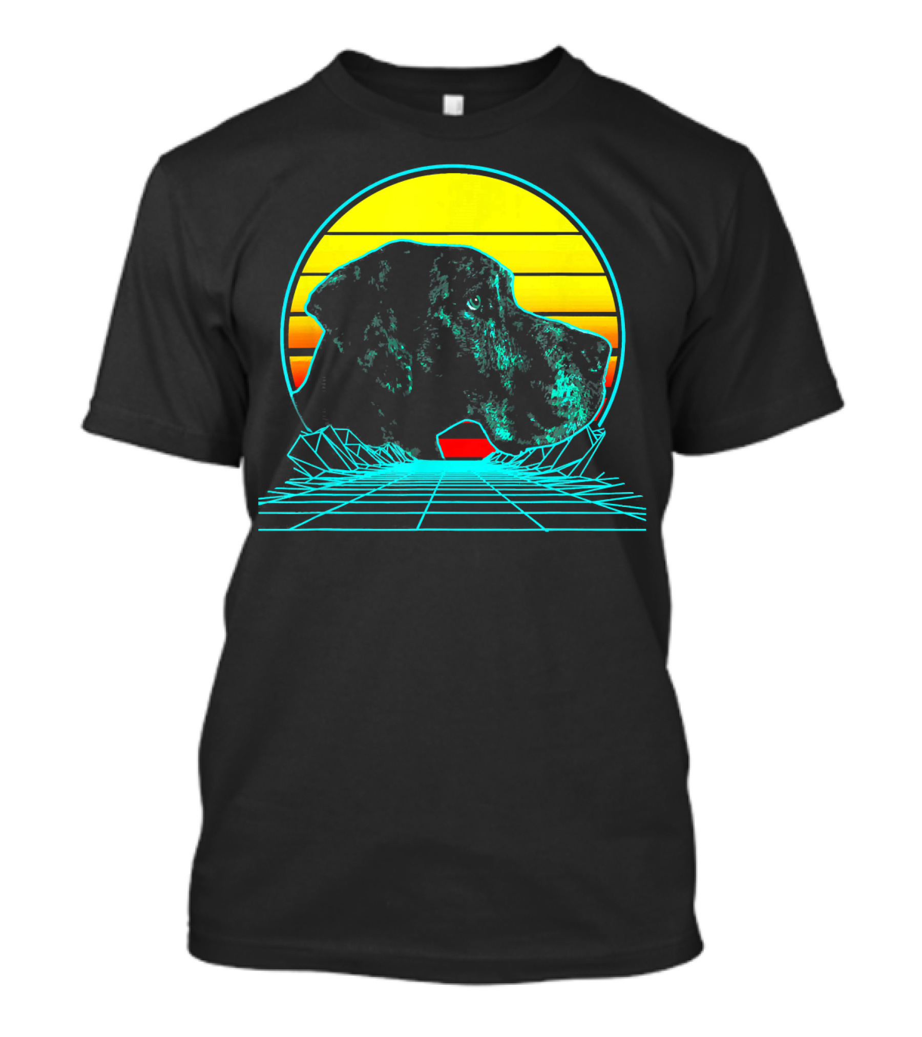 Retro Vaporwave Great Dane Neon Sunset Aesthetic T-Shirt
