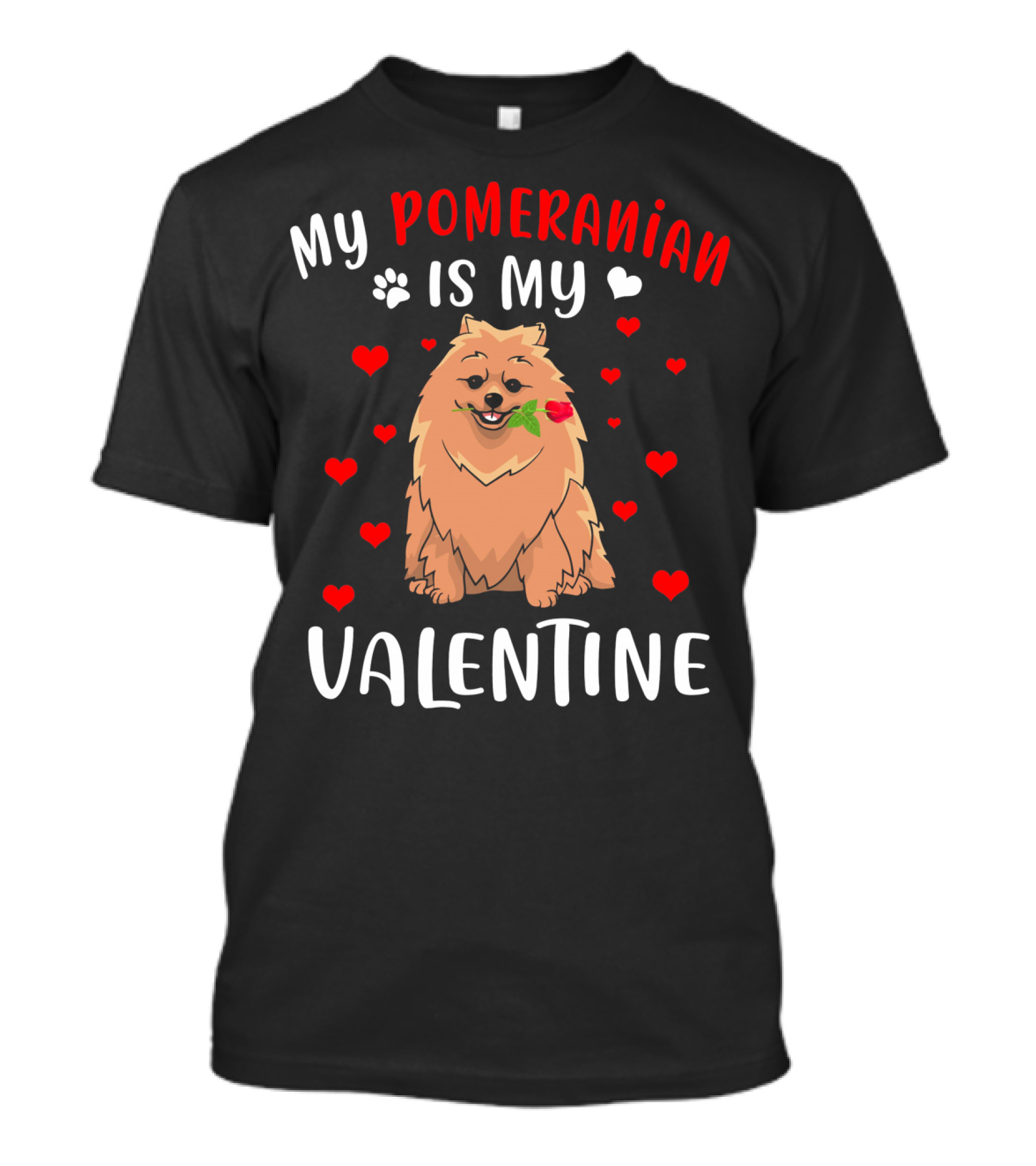 My Pomeranian Is My Valentine Hearts T-Shirt