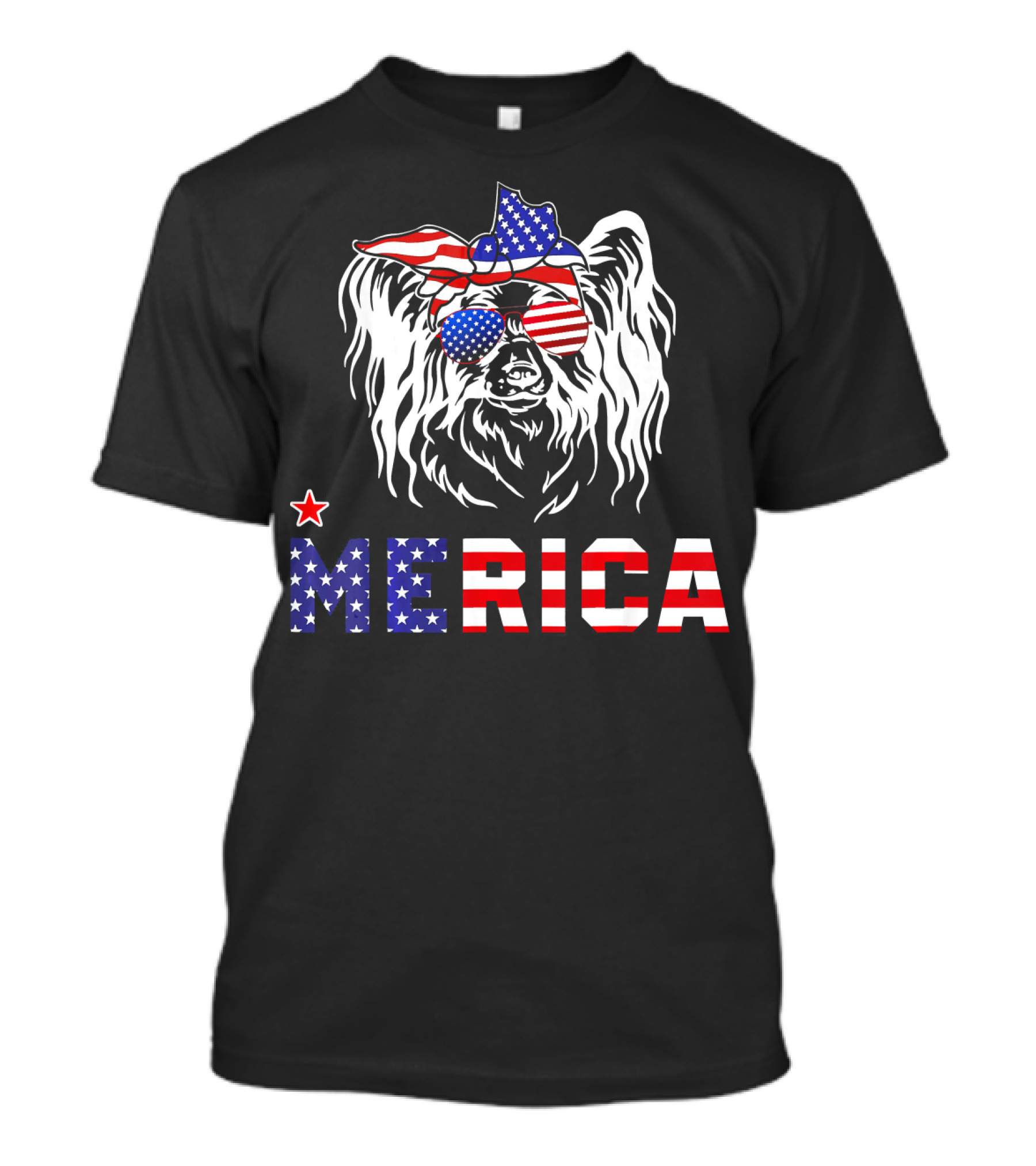 Papillon Dog Merica 4th Of July T-Shirt