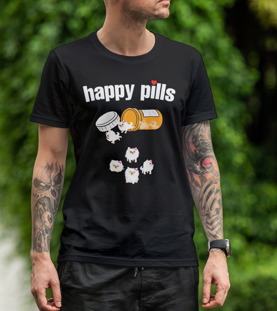 Happy Pills Pomeranian Puppies T-Shirt