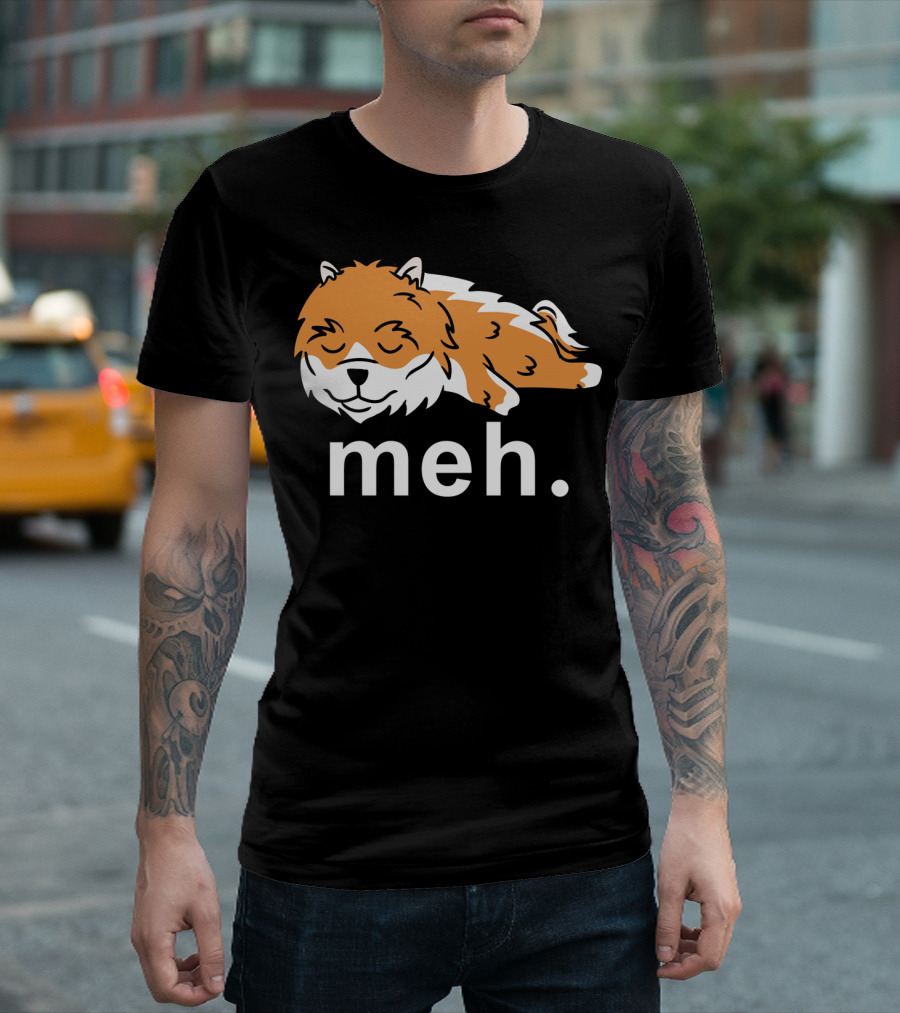 Pomeranian Meh Dog Sleeping T-Shirt