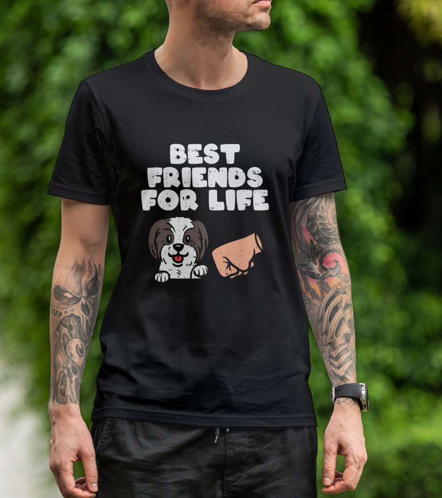 Best Friends For Life Shih Tzu Fist Bump T-Shirt