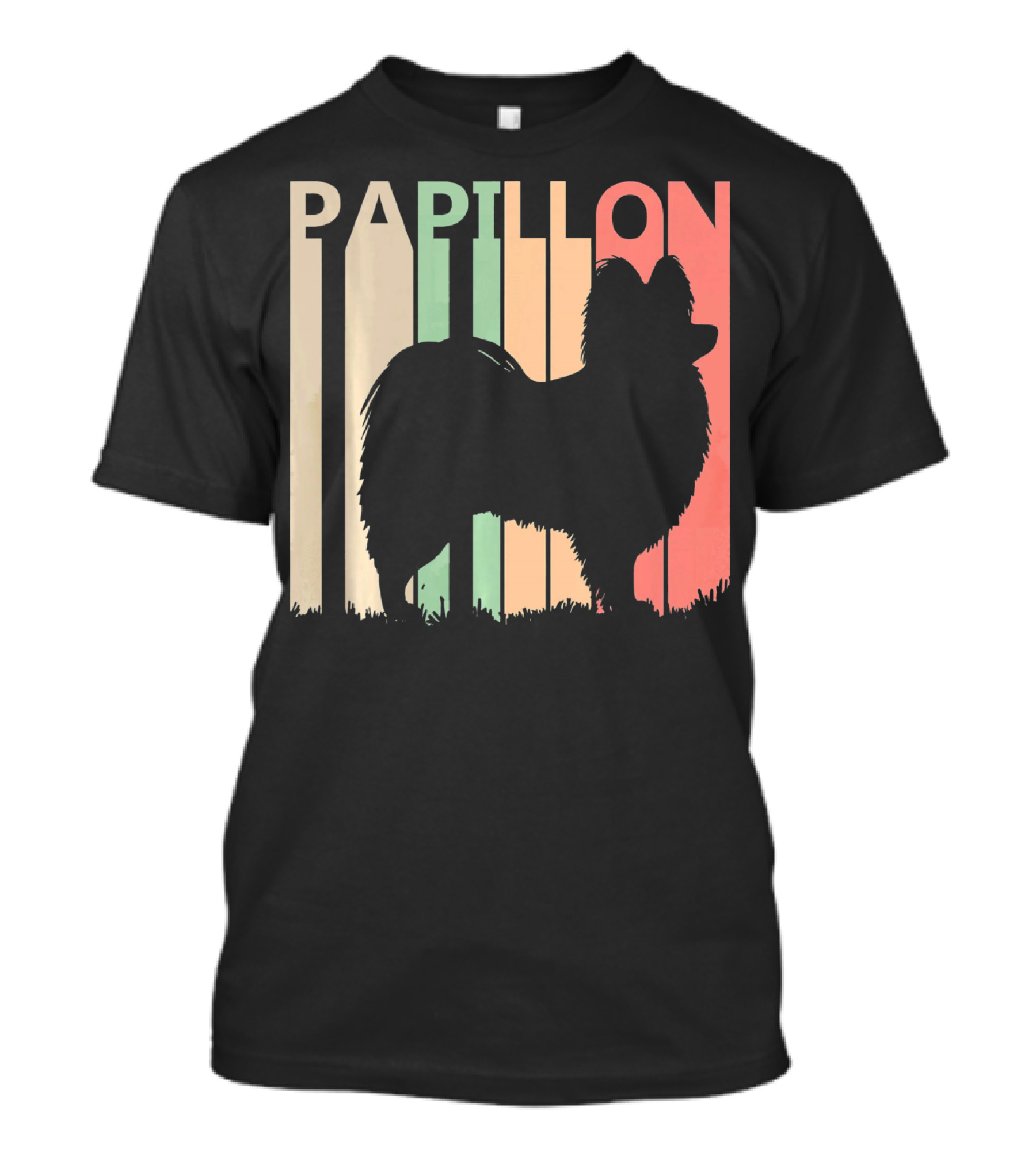 Papillon Retro Silhouette Valentine's Day Dog Lovers T-Shirt