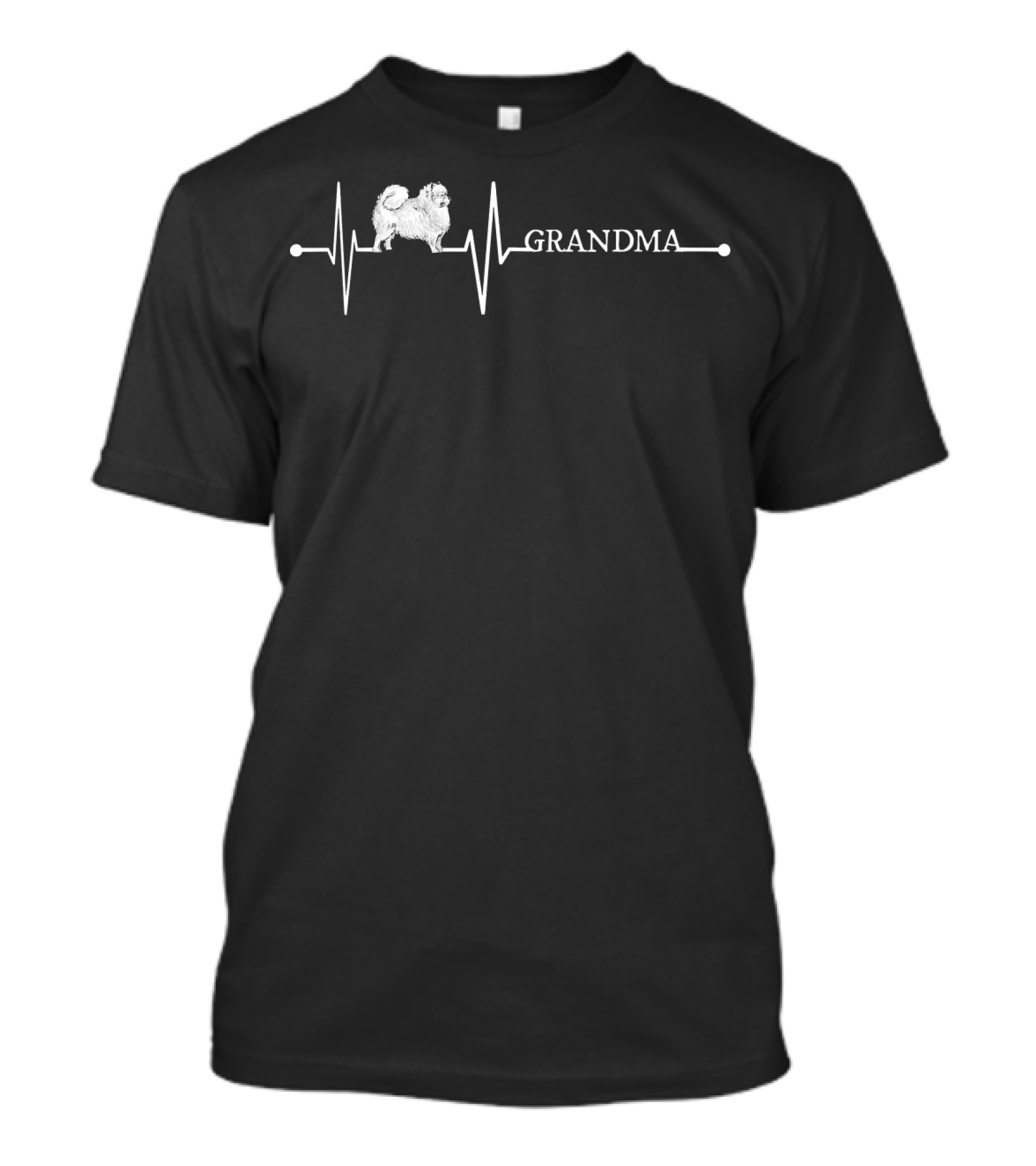 Pomeranian Grandma Heartbeat EKG Pe T-Shirt