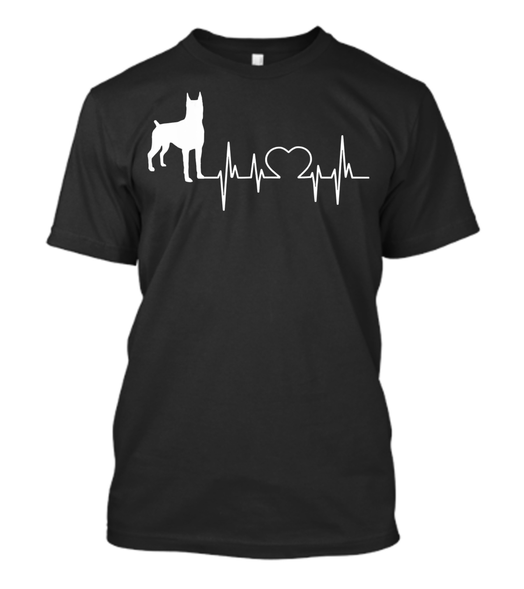 Boxer Dog Dad Heartbeat Love T-Shirt