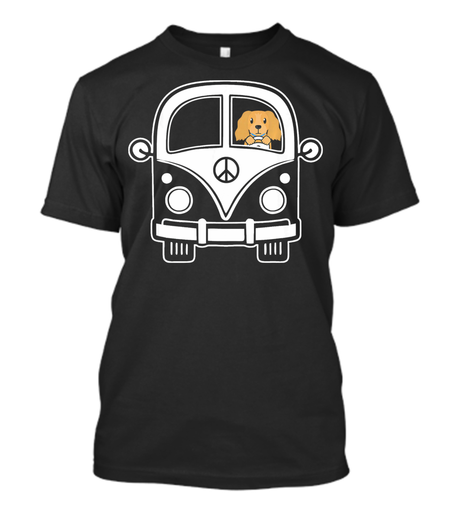 Peace Love Cocker Spaniel Hippie Van T-Shirt