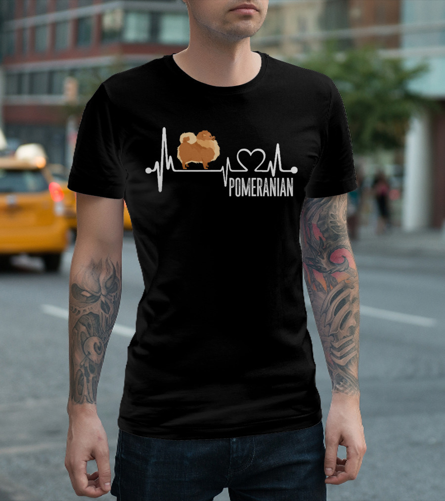 Pomeranian Heartbeat Love T-Shirt