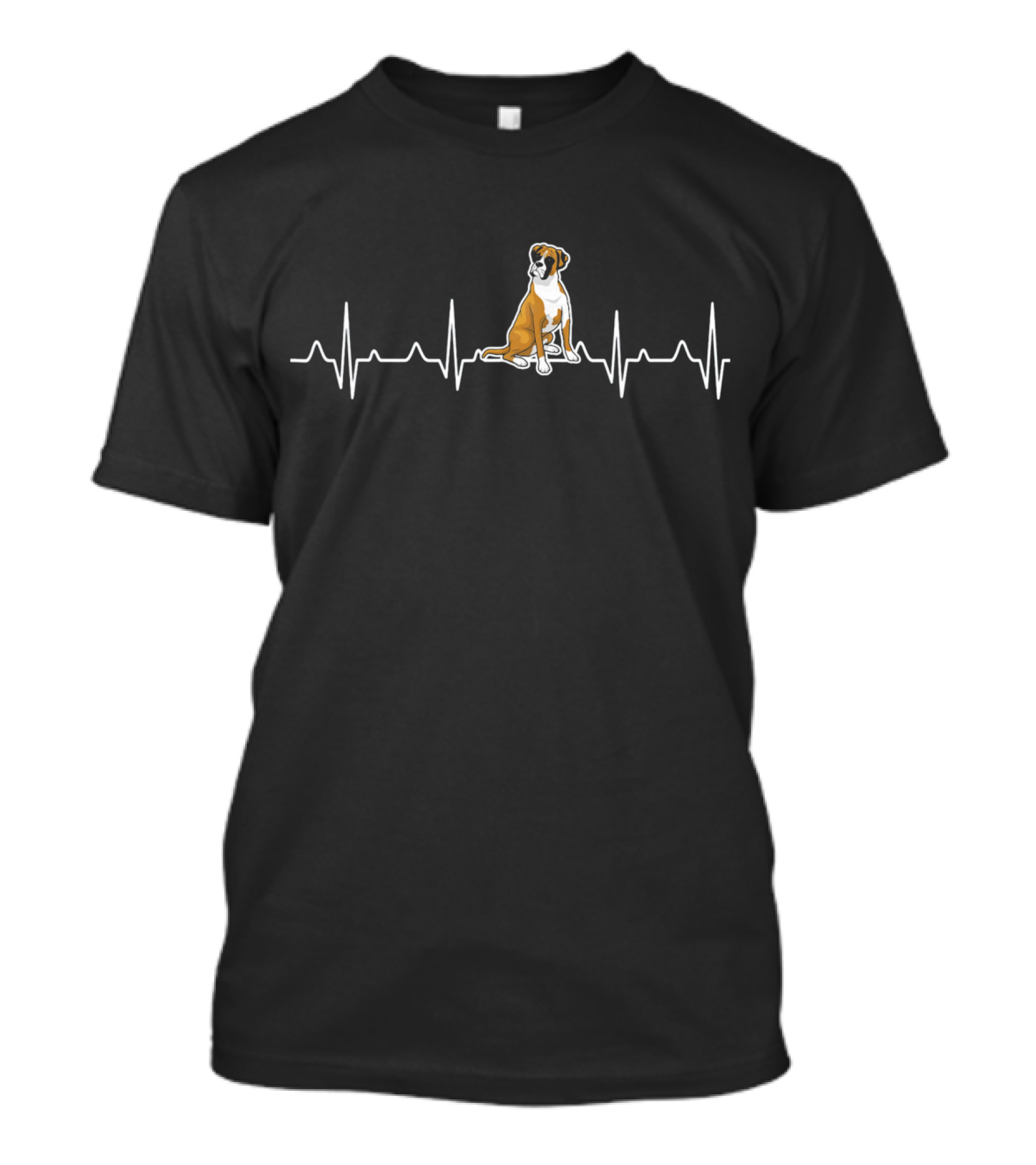 Boxer Dog Heartbeat Love Dog EKG Line T-Shirt
