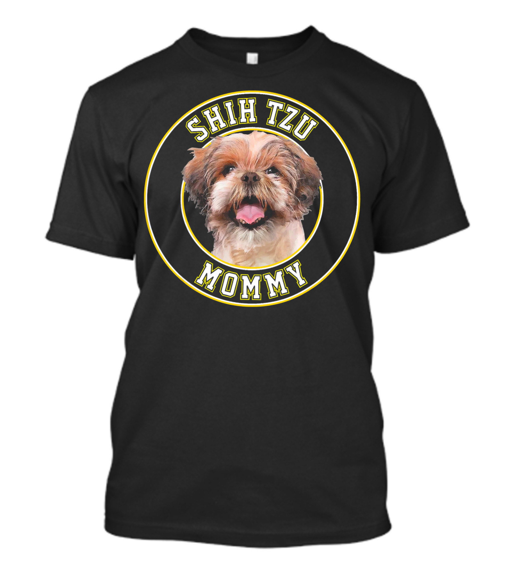 Shih Tzu Mommy Circle With Dog Image T-Shirt