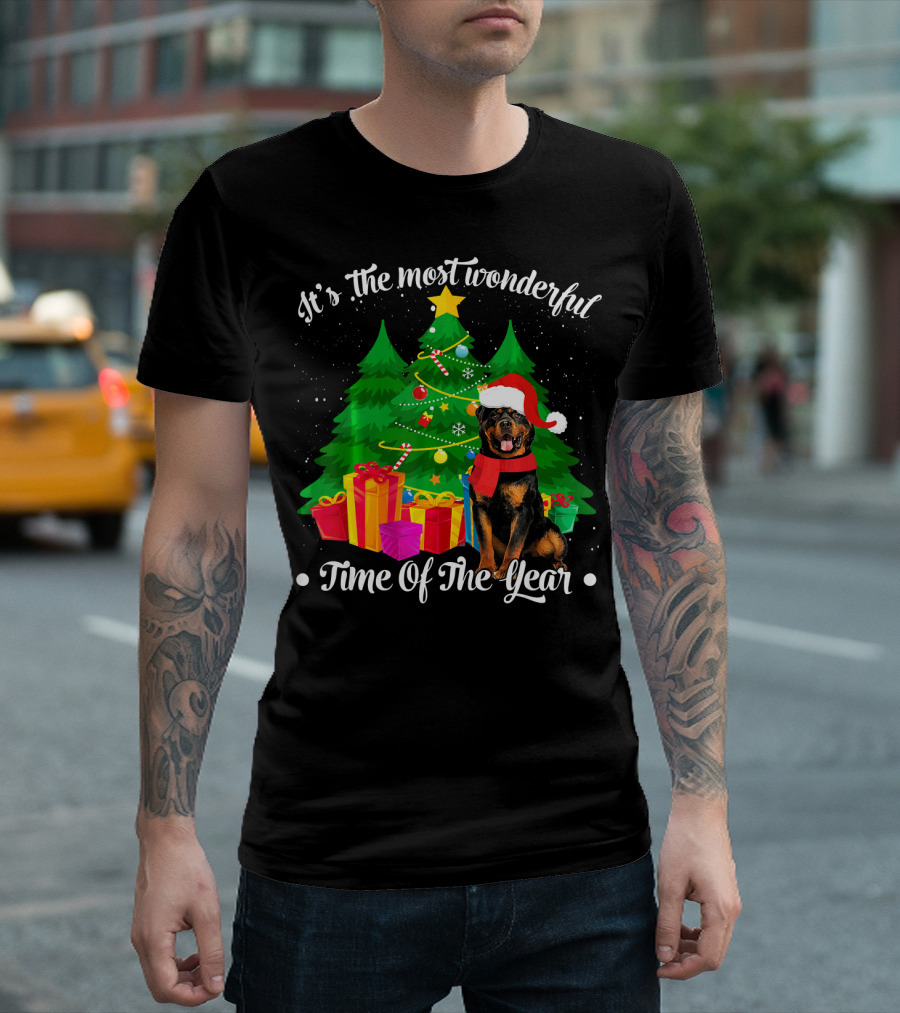 It's The Most Wonderful Time Of The Year Rottweiler Christmas T-Shirt