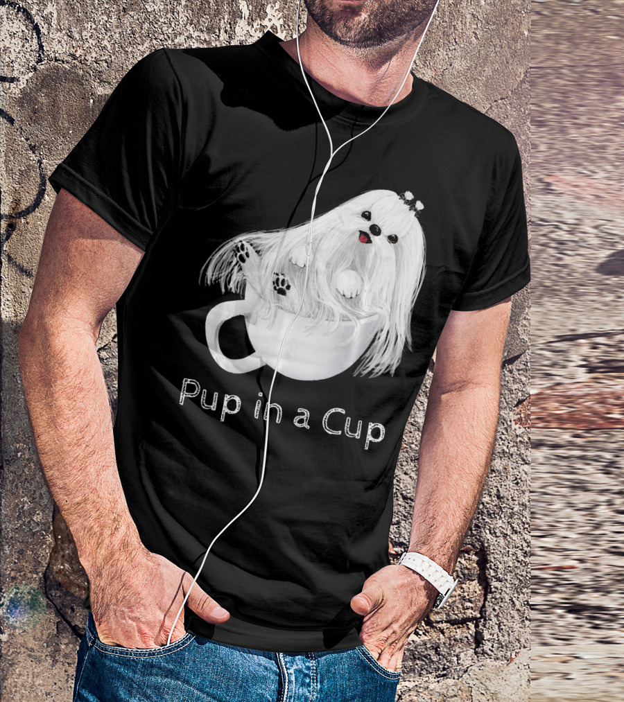 Pup In A Cup Maltese Puppy In A Teacup T-Shirt