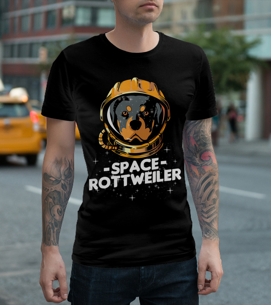 Space Rottweiler Outer Space Suit Canine Adventure T-Shirt