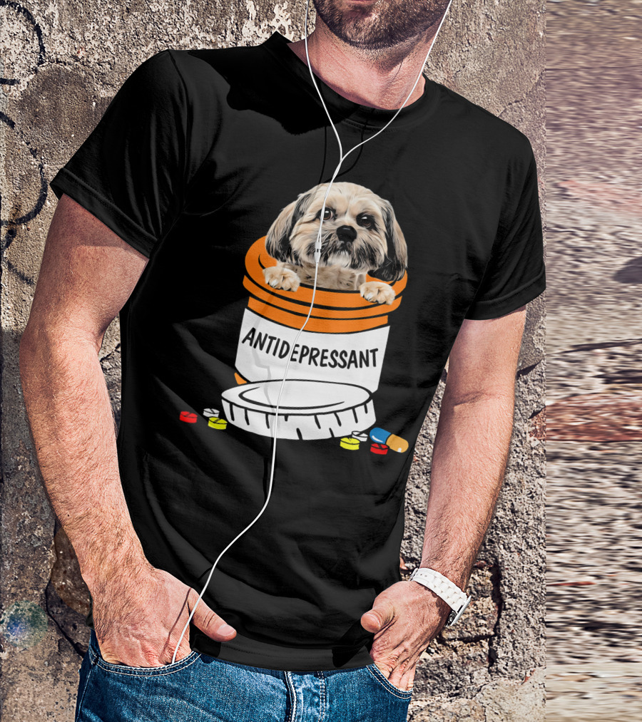 Shih Tzu Antidepressant Prescription Pill Bottle T-Shirt