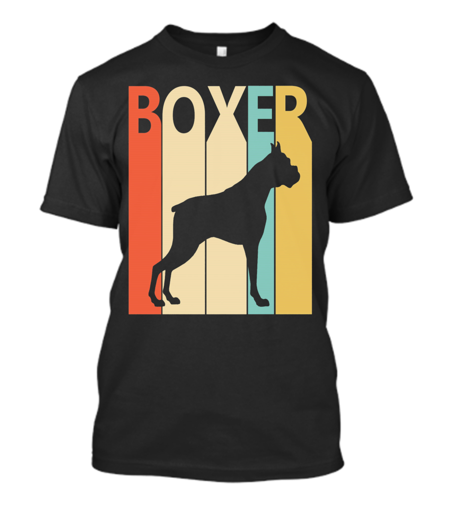 Boxer Silhouette Retro Stripes T-Shirt