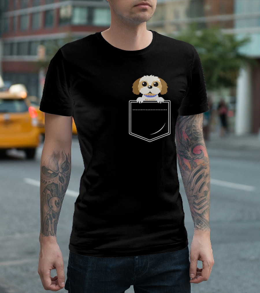 Shih Tzu In Pocket Tees Shih Tzu Pocket Pooch T-Shirt