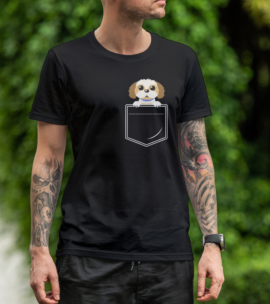 Shih Tzu In Pocket Tees Shih Tzu Pocket Pooch T-Shirt