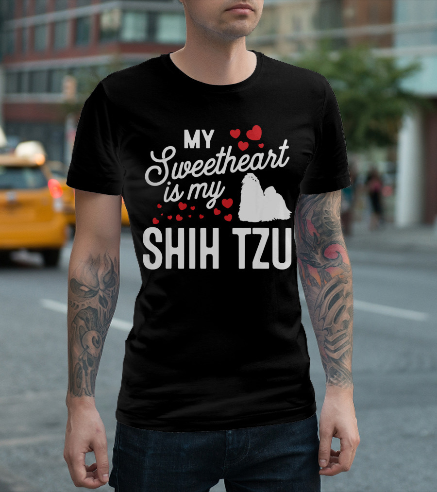 My Sweetheart Is My Shih Tzu Valentine Hearts T-Shirt