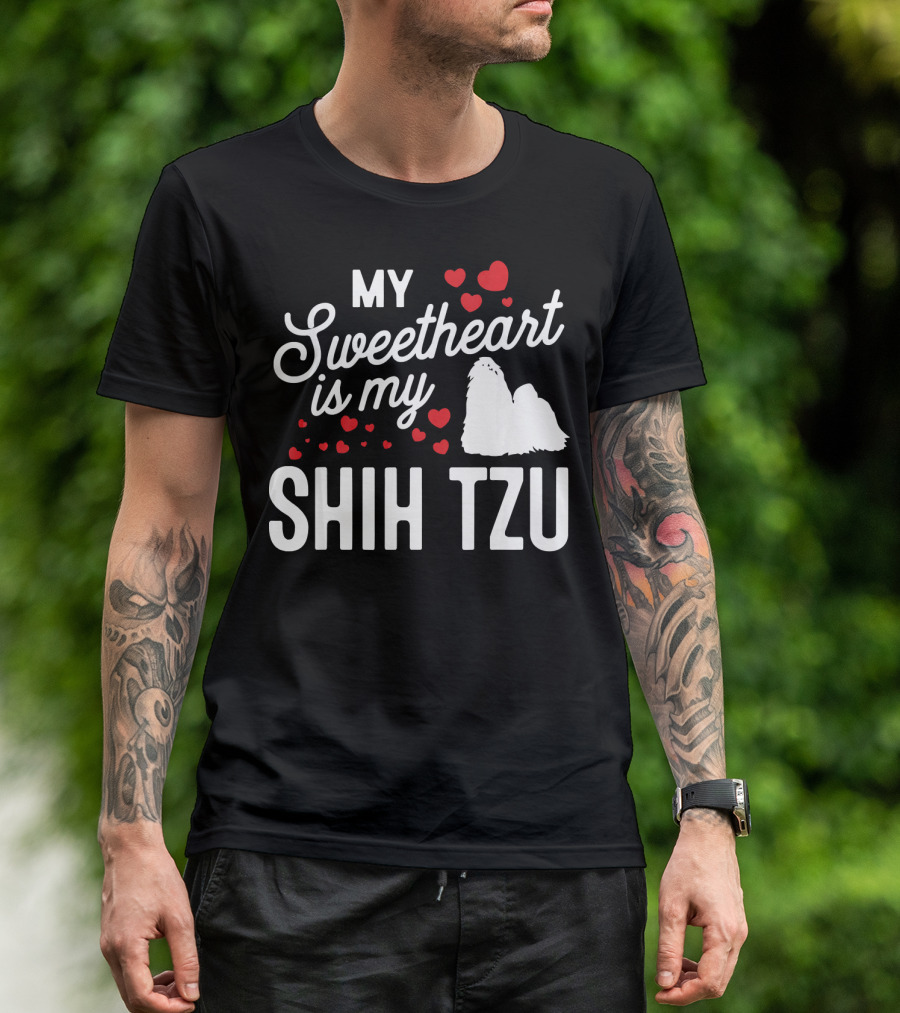 My Sweetheart Is My Shih Tzu Valentine Hearts T-Shirt