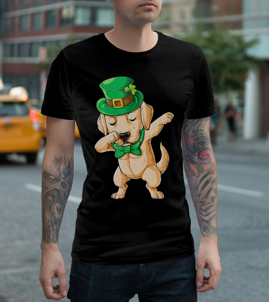 Leprechaun Hat Dabbing Labrador Puppy St. Patrick's Day T-Shirt