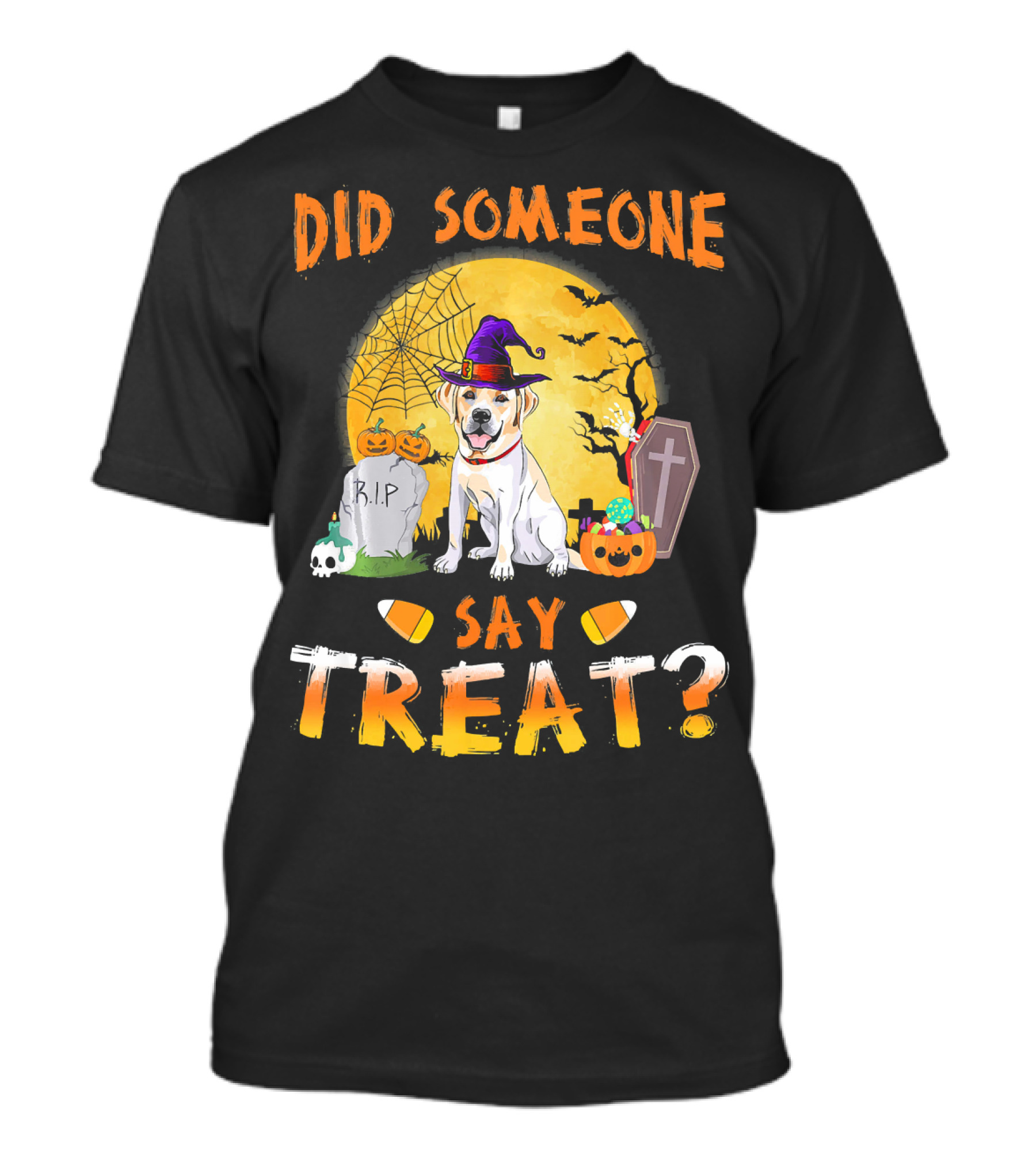 Did Someone Say Treat Labrador Retriever Halloween Scene T-Shirt