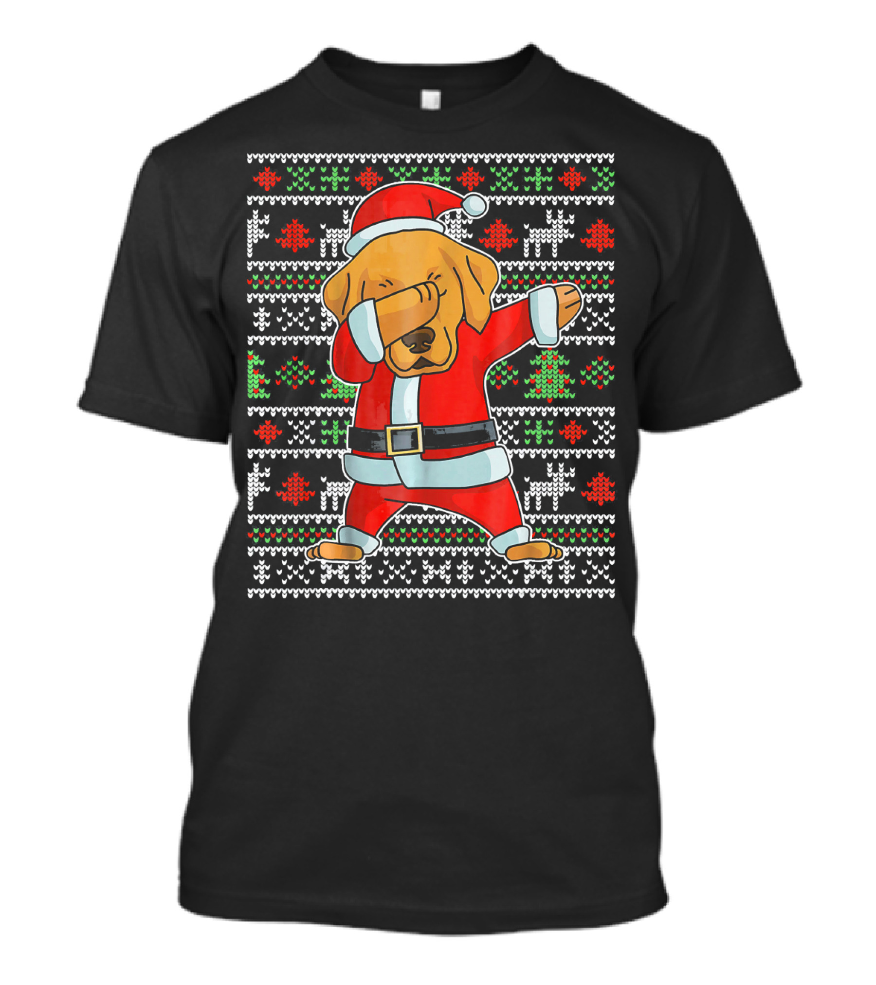 Golden Retriever Dog Christmas Santa Dab Ugly T-Shirt