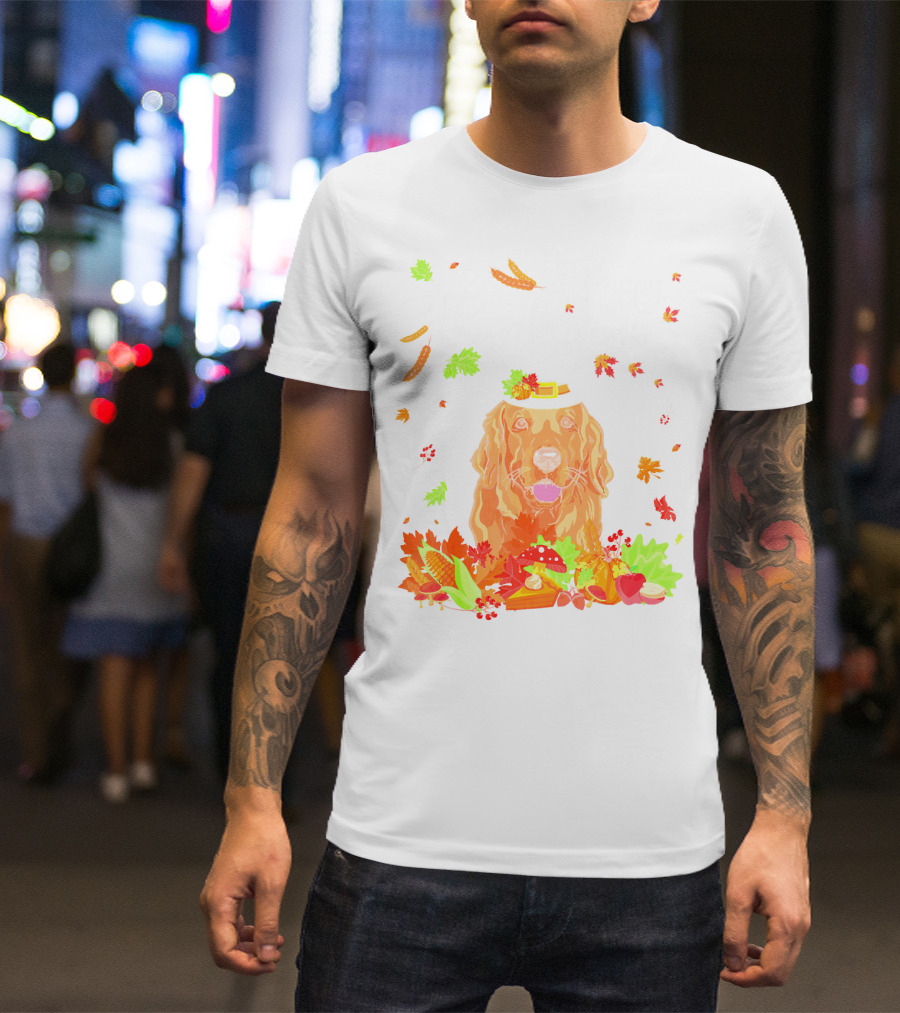 Happy Thanksgiving Golden Retriever Fall Harvest T-Shirt