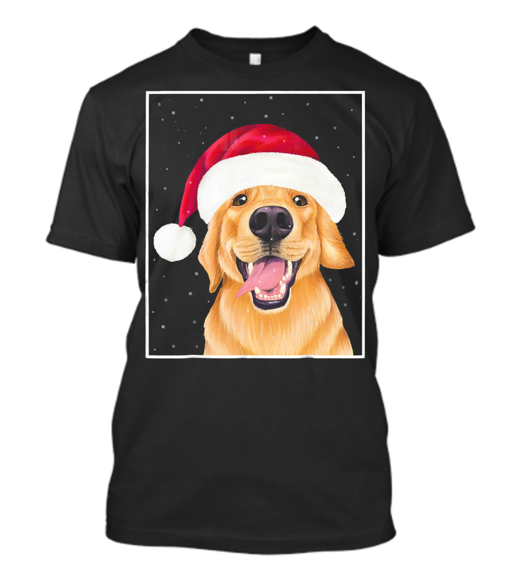 Golden Retriever Santa Hat Holiday Dog T-Shirt