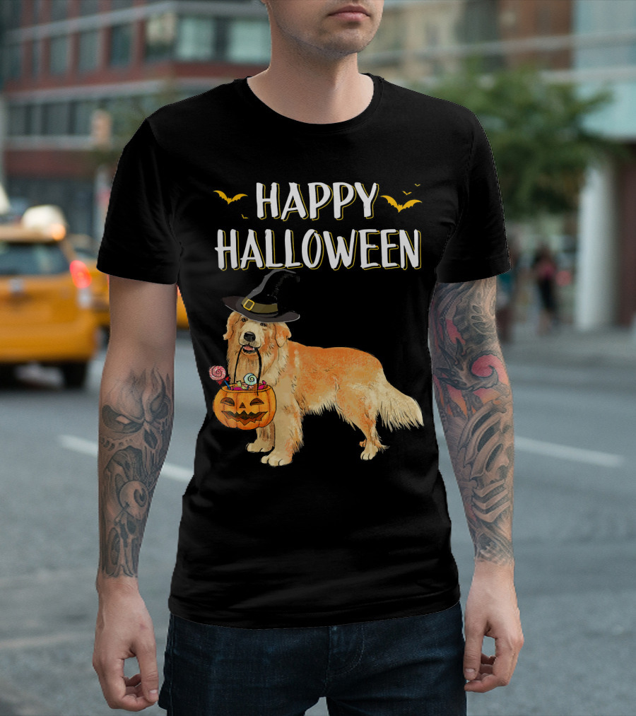 Happy Halloween Cute Golden Retriever T-Shirt