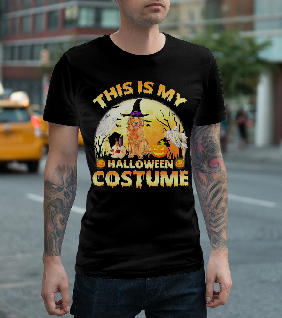 This Is My Halloween Costume Golden Retriever Dog Witch Pumpkin T-Shirt