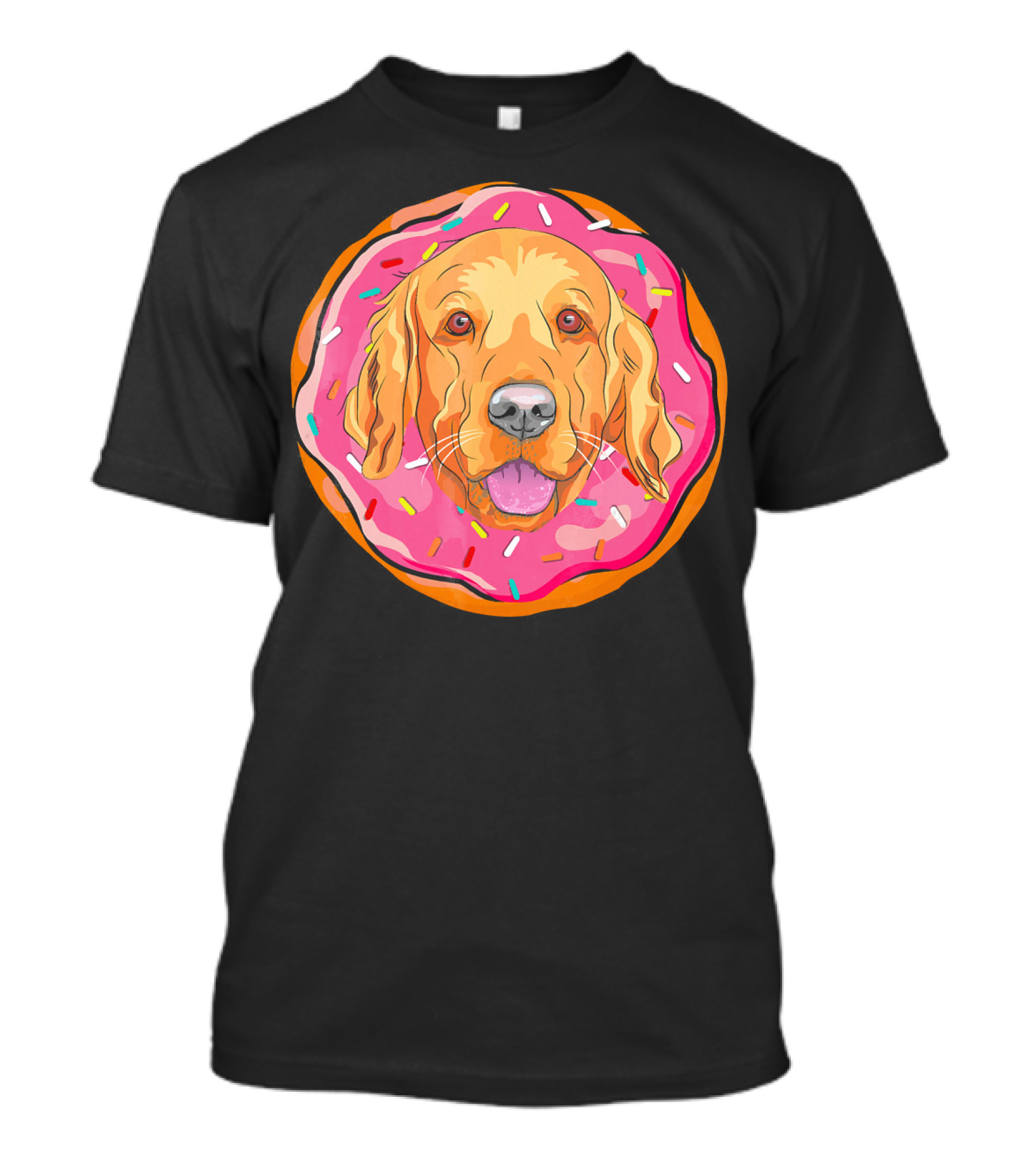 Golden Retriever Donut Face With Sprinkles T-Shirt