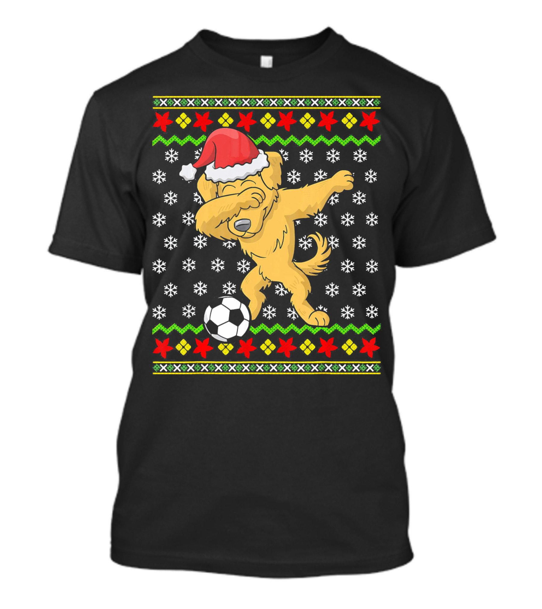 Golden Retriever Dabbing Soccer Christmas T-Shirt