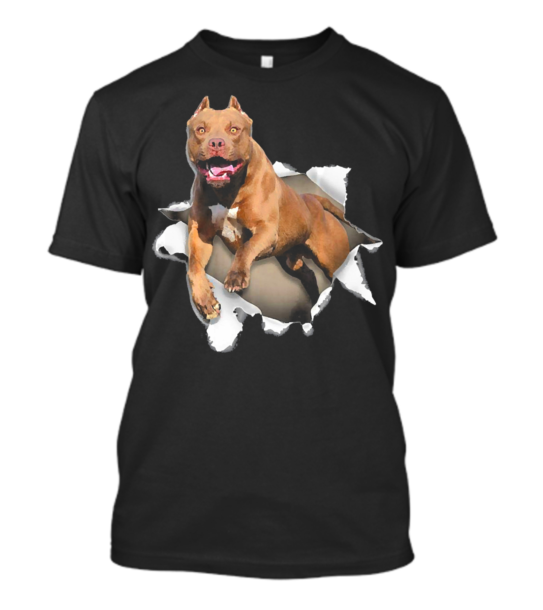 American Pit Bull Terrier Torn Hole T-Shirt