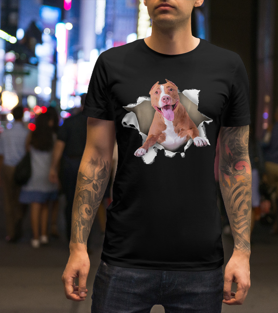 American Pit Bull Terrier Torn Inside Dog T-Shirt