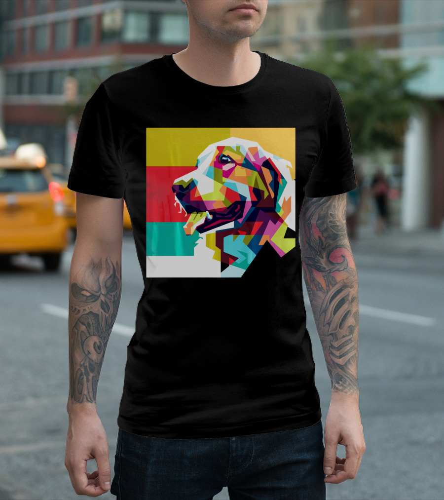 Golden Retriever Colorful Pop Art Golden Dog T-Shirt