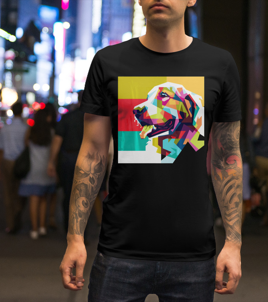 Golden Retriever Colorful Pop Art Golden Dog T-Shirt