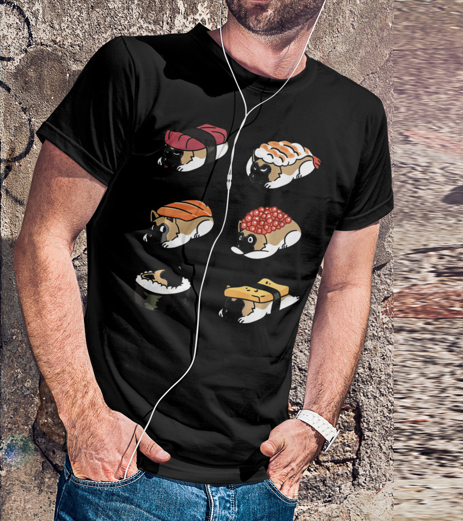 Akita Dog Nigiri Sushi Funny Character T-Shirt