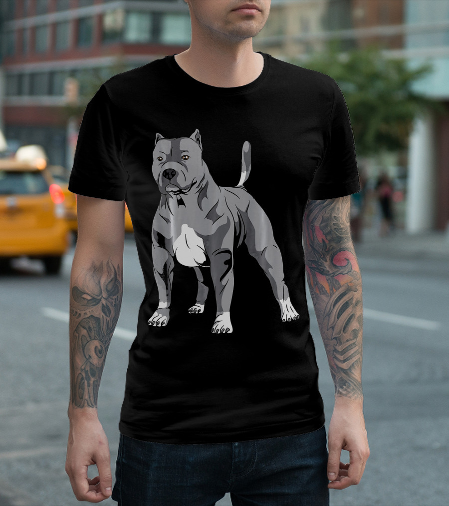 Pit Bull Breed Grey Loyal Companion Dog T-Shirt