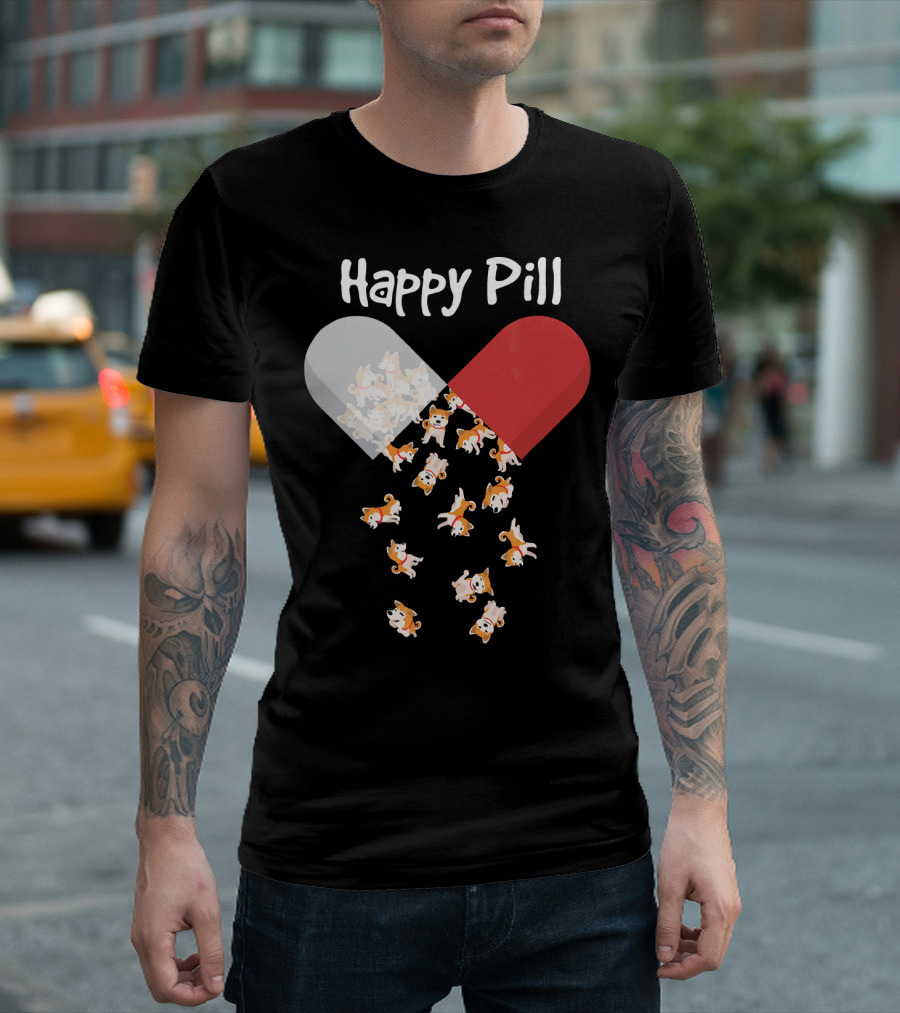 Happy Pill Akita Dog Capsule Delight T-Shirt