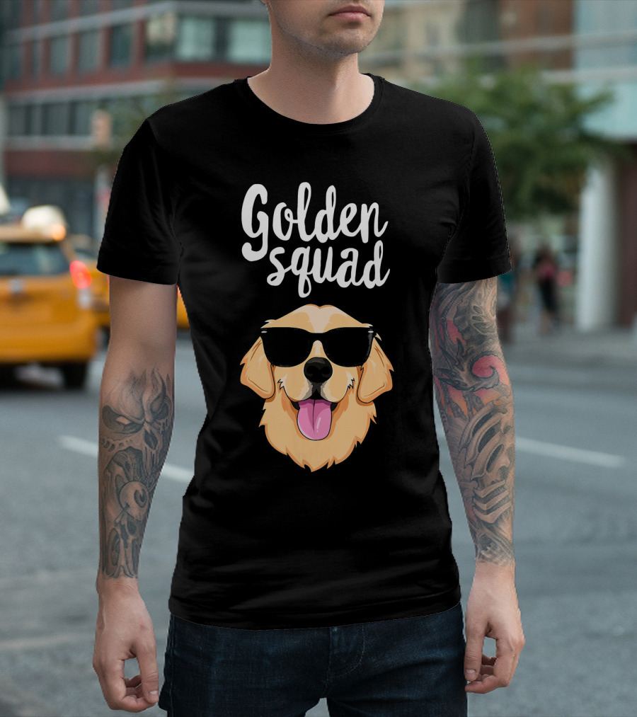Golden Squad Kids Boys Cool Retro Dog Sunglasses T-Shirt