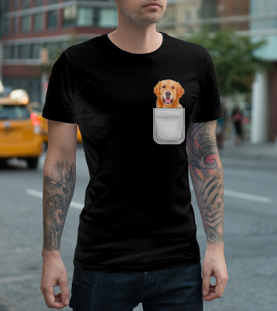 Golden Retriever Puppy Dog In Your Pocket T-Shirt
