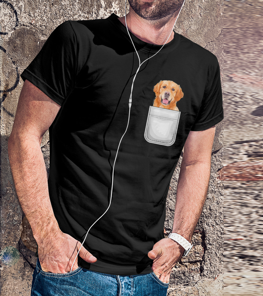 Golden Retriever Puppy Dog In Your Pocket T-Shirt