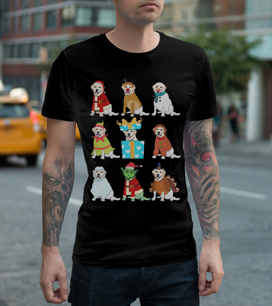 Labrador Christmas Santa Reindeer Snowman Elf Present Gingerbread Sheep Yoda Turkey T-Shirt