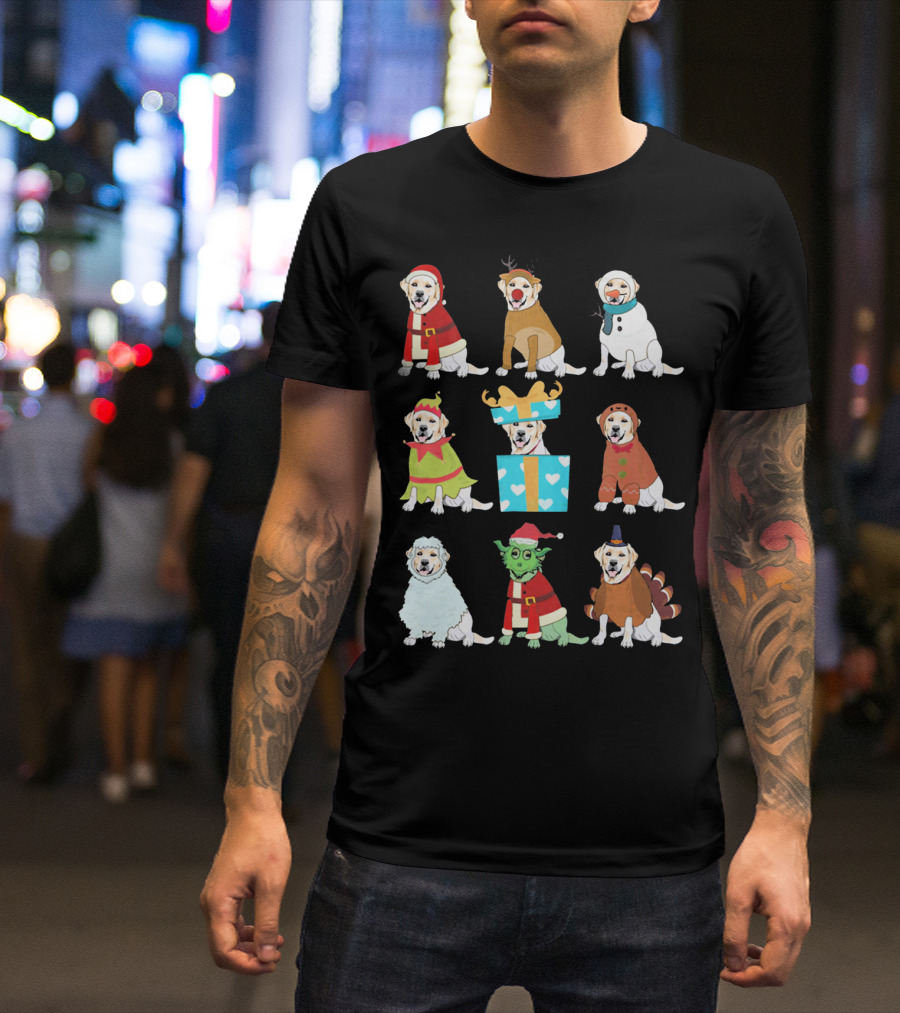 Labrador Christmas Santa Reindeer Snowman Elf Present Gingerbread Sheep Yoda Turkey T-Shirt