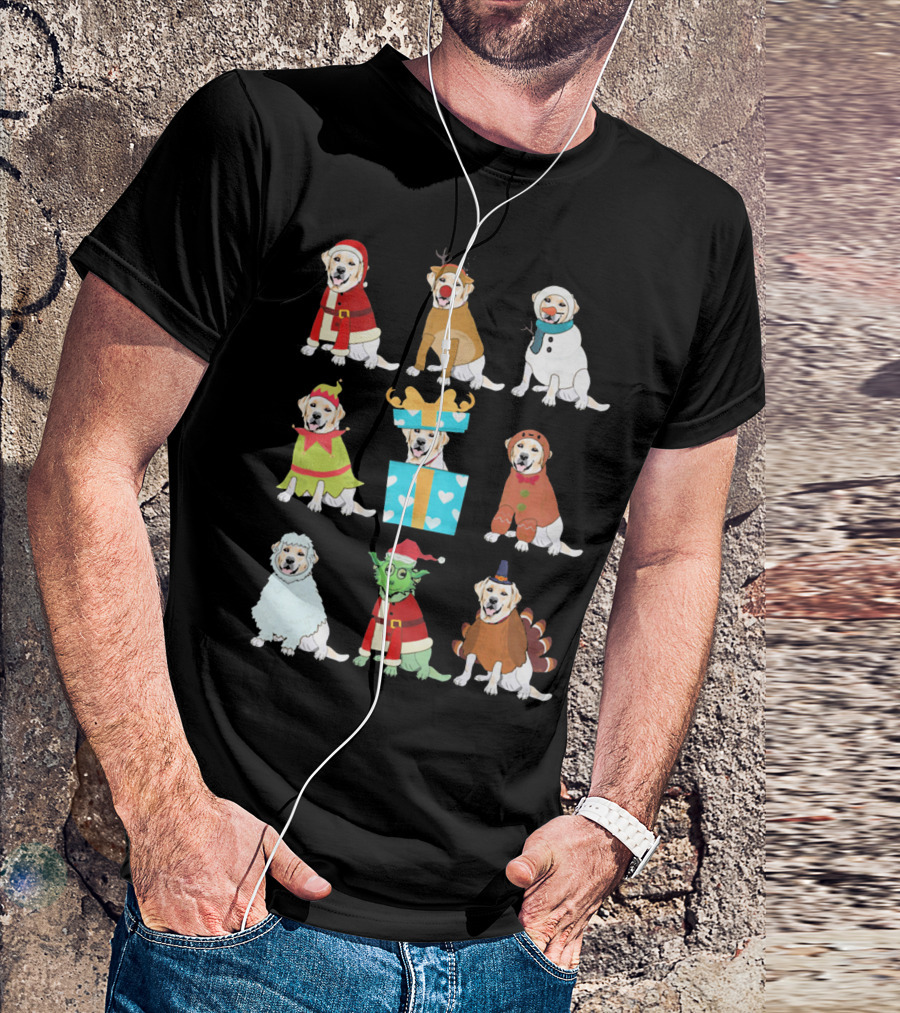 Labrador Christmas Santa Reindeer Snowman Elf Present Gingerbread Sheep Yoda Turkey T-Shirt
