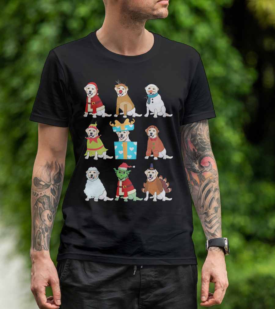 Labrador Christmas Santa Reindeer Snowman Elf Present Gingerbread Sheep Yoda Turkey T-Shirt
