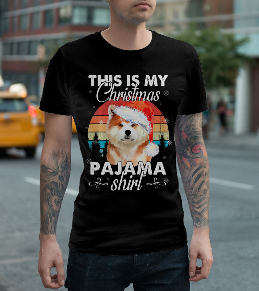 This Is My Christmas Pajama Shirt Akita Dog T-Shirt