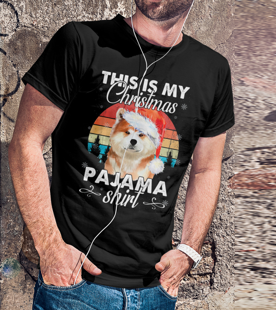 This Is My Christmas Pajama Shirt Akita Dog T-Shirt