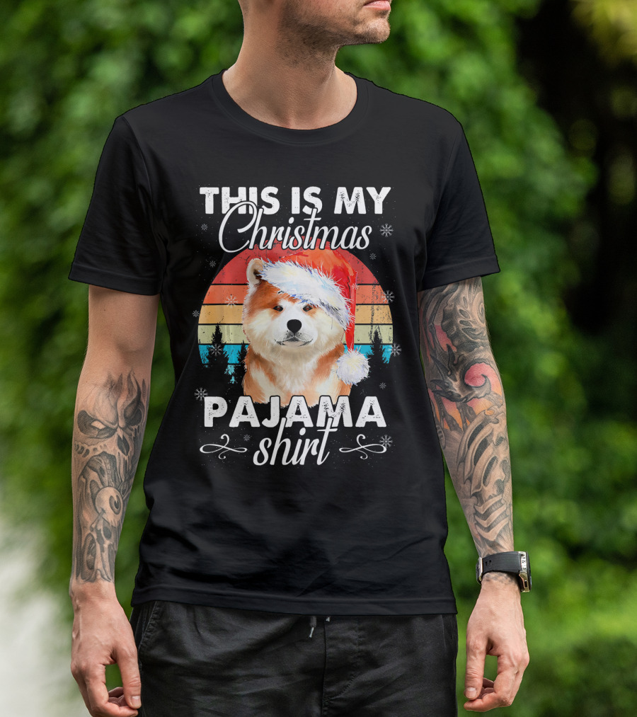 This Is My Christmas Pajama Shirt Akita Dog T-Shirt